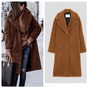Zara Brown Teddy Coat